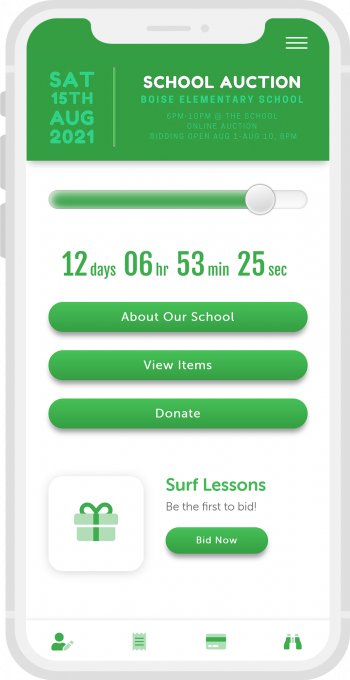 Auction Frogs web-app home page